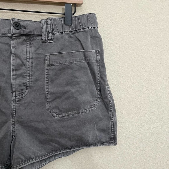 Madewell Belclaire Patch Pockets High-Rise Pull-On Shorts Basalt Gray Medium - Picture 10 of 15
